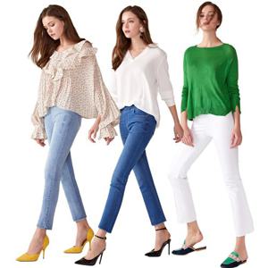 [바이유] 여성 라이크라 밴딩 데님 팬츠 3종택1_MDAW