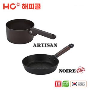 [HAPPYCALL] 해피콜 누아르 레드라벨 IH 프라이팬22+아티젠 IH 밀크팟16