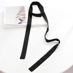 [에이치플러스몰]남녀 멋스러운 슬림 롱 타이 스카프 블랙 타이스카프