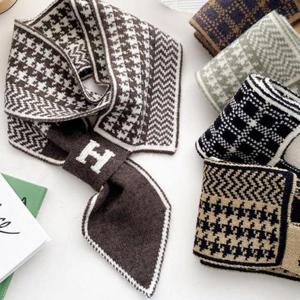 h니트 투패턴 머플러 여성용 숄 가을 겨울 롱 목도리