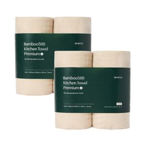 디어커스 뱀부500 탄탄하고 먼지없는 무표백 키친타올 2겹 140매 4롤 x2