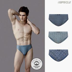 카오스 순면 삼각팬티 남성속옷 3종세트
