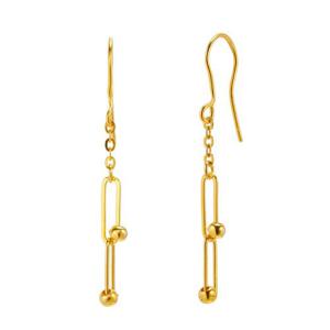 [한국금다이아몬드] 여자 순금 드롭 귀걸이 볼 클립 드롭 24K 1.875g