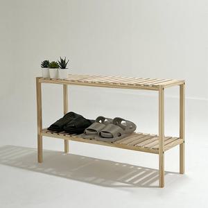 원목 벤치형 2단 수납선반장 800