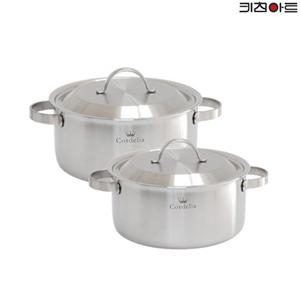 [BJ] 키친아트 코델리아 인덕션냄비 통5중 304스텐 냄비세트 2종F 양수16+양수20