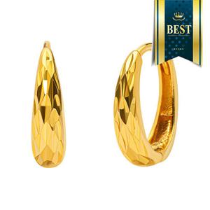 [한국금다이아몬드] 순금 원터치 귀걸이 여자 물방울 컷팅 24K