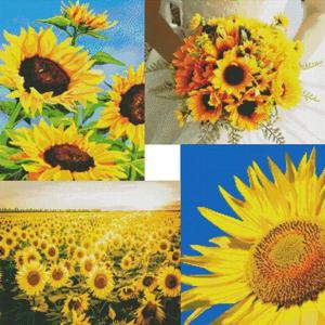 [RG59P9SR]하모니아트 보석십자수 해바라기 시리즈 액자