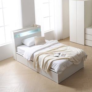 보루네오 마르체 리움 LED 통서랍 수납 침대+본넬매트리스 900S 세트 BKC780