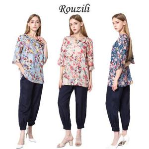 [마르조][로질리]리프 레이온 블라우스