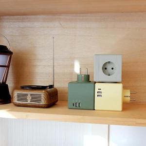 ECORNER MT01 멀티탭 큐브 USB 타워형 고용량 멀티콘센트 고전압 플러그형