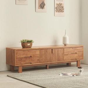 헤이즐 고무나무 원목 선반 서랍 거실장 1800  티비장 수납 안방 TV다이