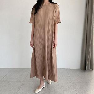 [마미누리]주름에이원피스 임산부원피스  빅사이즈 플리츠 롱원피스 임부복