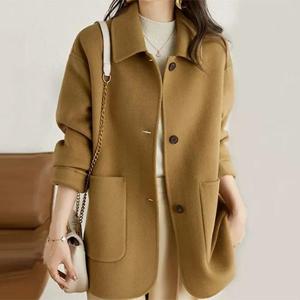 [패션시그널] 아웃포켓 싱글3버튼 모직하프코트 7E5FC6