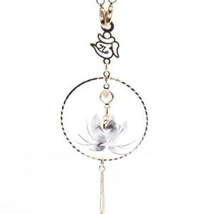 차량용악세사리 차량용 악세사리 연꽃 링 실버 공예품 차걸이 선물