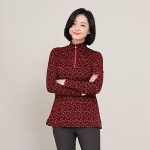 [애비뉴투지]엄마옷 백만송이 실켓 면 스판 여성 봄 가을 차이나 집업 티셔츠 A09125 50대 60대 중년여성