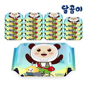 [달곰이]아기물티슈  패밀리 20팩 (80매 / 캡형)