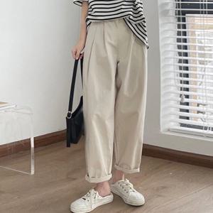 티키 핀턱 일자 배기팬츠