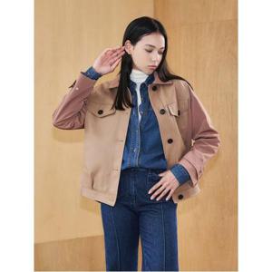 [에레디타]양가죽 숏가죽 투포켓 자켓_베이지