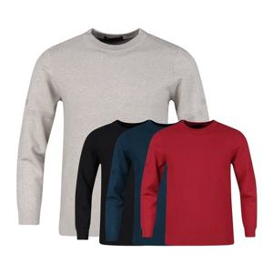 보스케 남자 가을 골프웨어 골프 라운드넥 무지 긴팔 니트 L420973