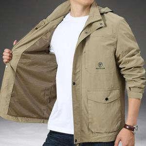 남자겨울옷 오버핏 사파리 바람막이 자켓 남성용 윈드브레이커 후