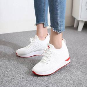 [신꼬가]  7cm 속굽 니트 키높이 운동화  여성러닝화