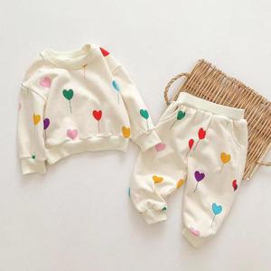 [조이멀티]하트풍선 유아 긴팔 상하복세트(80-100) 205189