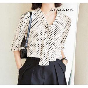 [앳마크]ATMARK 잔도트타이넥라인블라우스_AA46BL008G