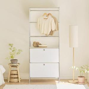 아씨방가구 닐로 미드센츄리 행거 드레스룸 모듈 서랍 옷장 800B