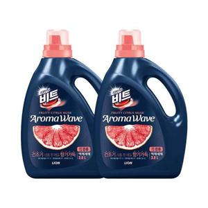 [라이온코리아]비트 아로마 웨이브 액체 세탁세제 시트러스 3L 용기 2개