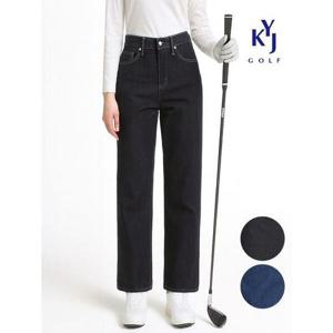 [김영주골프]봄가을 세미와이드 데님 팬츠 뒷밴딩 여성 골프 청바지 DPFLJN33