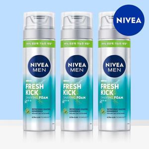 [니베아 공식] 니베아 맨 프레시 킥 쉐이빙폼 200ml 3개