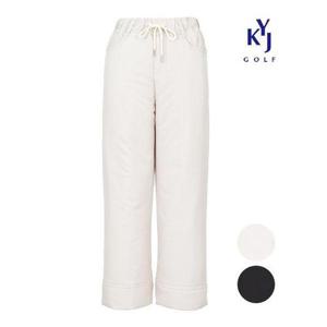 [김영주골프]겨울 일자핏 패디드팬츠 9부 밴딩 여성 세미와이드 패딩바지 DPWLPT43