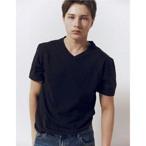 갤러리아_26년 남자 브이넥 반팔 티셔츠 면 20수 이너 레이어드 반팔티(02