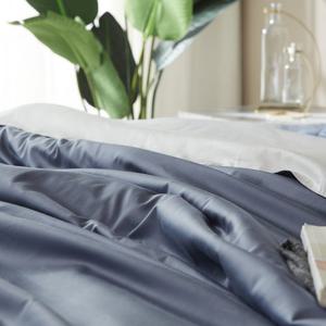 60수사틴 순면 블루투톤이불커버 호텔침구Q퀸