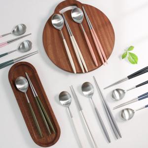 국내생산 18-10스텐 고품질 컬러 한식 수저세트 9color