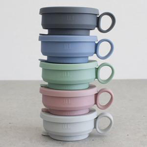 예쁜머그컵 실리콘 접이식컵 야외 캠핑 접이식 물컵 손잡이컵 예쁜커피잔