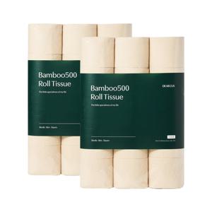 디어커스뱀부500 먼지없는 대나무 화장지 휴지 3겹 30롤 x2