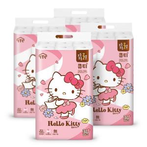 헬로키티 큐티 화장지 보들보들3겹 27m 30롤 4팩