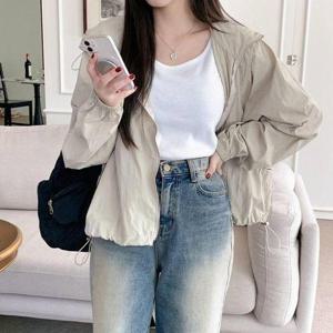 [다잇템]여자 사파리 바람막이 집업 윈드브레이커 점퍼