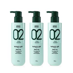 아모스 녹차실감 샴푸 중건성(촉촉한타입) 500g 3개