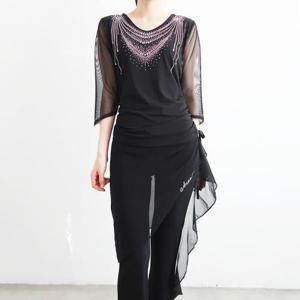 [까르죠아]까르죠아 샹드리에 댄스복 블라우스 스포츠 라인 줌바 라틴 살사 차밍