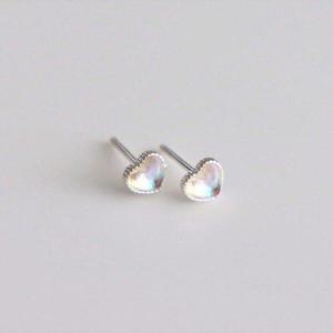 [폭스타일]실버925 오팔 미니 하트 귀걸이