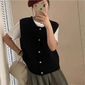 [오노마] ONM (이거찜)단추 니트 조끼 봄 가을 여성 레이어드