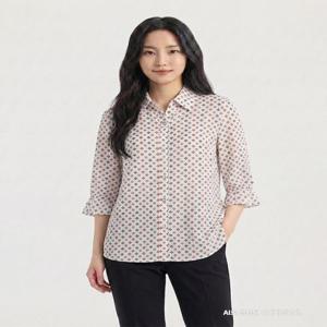 [크로커다일레이디]오픈형 프린트 블라우스_CLCMBL901