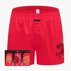 [제임스딘]제임스딘 순면 80수 빨강 패션 남자 사각 트렁크 팬티 3매 세트 JHMTBZ06