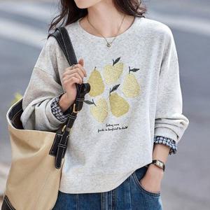 [패션시그널] 체크소매 레이어드 망고 맨투맨 35F302