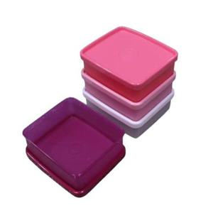 냉장고용기 타파웨어 사각 반찬통 냉장고 보관 밀폐 용기 미니 찬통 140ml 4p