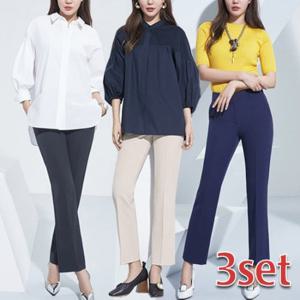 ★3종세트★ 쫀쫀+탄탄 젤리팬츠!! 라이크라 고탄력 세미플레어 팬츠/바지 (55/66/77/88)