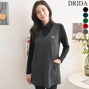 엄마옷 드리다 사계절 브이넥 빅사이즈 조끼 정장 이너 스판 베스트 50-60대 마담옷 중년여성 하객 촐근
