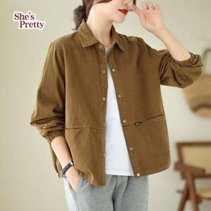 [쉬즈프리티]헬렌카라셔츠자켓